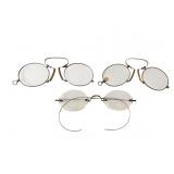 Three Pairs Antique Eyeglasses, Tested 10K &