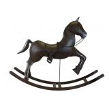 Hammered Metal Rocking Horse Sculpture