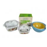 Corning Ware Spice of Life Set & 9" Blue Bowl