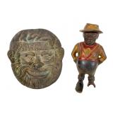 Cast Iron Sharecropper Bank & Santa Ashtray