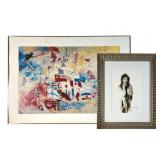 Madge Marty Watercolor & LeRoy Neiman Framed