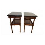 Pair Bernhardt Marble Top Side Tables