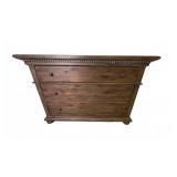 Rustic Three Drawer Wood Dresser