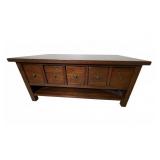 Wood Coffee Table with Five Slide-Through-Drawers
