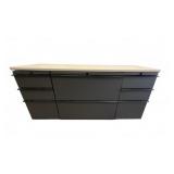 Three Section Metal Office Cabinet With Draws