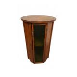 Round Oak Cabinet with Lazy Susan Interior