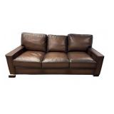 Pottery Barn Brown Leather Three-Seat Couch