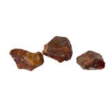 Three Rough Carnelian Agate Stones