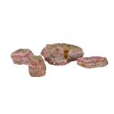 Rhodochrosite Mineral Chunks, Group of Four