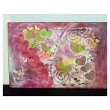 Jane Zamost Oil on Board with Canvas Hearts