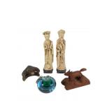 Resin Chinese Emperor & Empress, Wood Fox, Plus