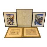 Five Framed Prints & Artworks