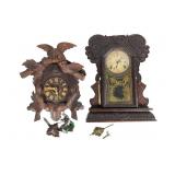 Two Vintage Clocks Including Cuckoo, Gingerbread