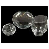 Krosno Poland Glass Vase & (2) Unmarked Vesss