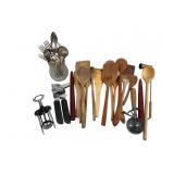 Wooden Kitchen Tools & Silver Plated Flatware