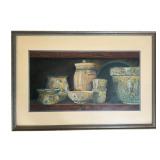 Original B. Markley Oil Pastel Still Life, 1999