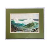 Mary Lou Cummings Signed Watercolor Seascape