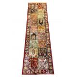 Machine Made Patchwork Runner Rug, 90 x 25 In