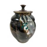 Artist Signed Contemporary Lidded Pottery Jar