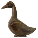 Hand-Carved Wood Goose Decoy Folk Art Sculpture