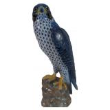 Herend Blue Fishnet Porc. Peregrine Falcon Fig