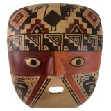 Peruvian Nazca Style Ceramic Wall Mask Plaque