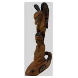 Ray Moore Carved Polychrome Wood Whale Song Totem