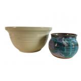 Friendship Pottery Mixing Bowl & Signed Studio Jar