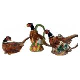 Fitz & Floyd Set 3 Figural Pheasant Ceramic Items