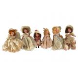 6 Nancy Ann Storybook Dolls & Original Boxes