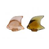 Lalique Poisson Fish Amber & Rosaline Pink Crystal