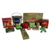 14 Vtg Advertising Tins & Household Collectibles