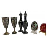 Russian Niello Goblets & English Silver Plate