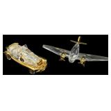 Swarovski Crystal Limousine & Airplane Figurines