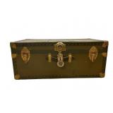 Olive Green Military Footlocker & Steamer Trunk