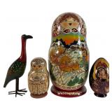 Signed Russian Matryoshka Dolls & Icon Eggs, 1999