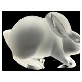 Lalique Frosted Crystal Rabbit Figurine w/ Box