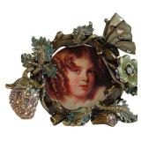 Jay Strongwater Enameled Jeweled Strawberry Frame
