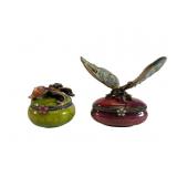 2 Jay Strongwater Enamel/Crystal Trinket Boxes