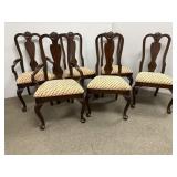 Seven piece mahogany dining room set includes six