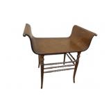Antique Oak Curved Saddle-Form Bench / Hall Seat