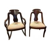 A Pair of American Empire Mahogany Chairs