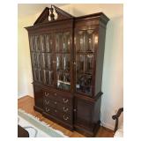 Ethan Allen Two-Piece Breakfront China Cabinet