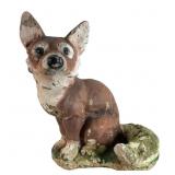 Vintage Painted Concrete Fox Garden Statue