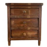 Miniature Three-Drawer Hardwood Chest