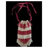 Striped Glass Beaded Evening Reticule