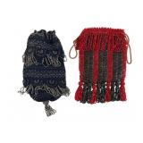 Two Early 20th Century Beaded Drawstring Purses
