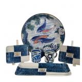 Royal Copenhagen Mugs and Japanese Pottery Set