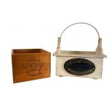 Two Vintage Wooden Crate and Caddy Utility Items