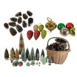 Bottle Brush Trees and Holiday Ornaments